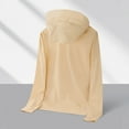 thumbnail image 4 of Xfvqtps Mens And Womens UPF50+ Sun Protection Light Jacket Hoodie with Wide Brim High Zip up Long Sleeve with Thumb Hole Solid Color Hiking Athletic Lightweight Breathable Summer Top Khaki, 4 of 9