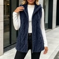thumbnail image 2 of Hueook Vest for Women Fleece Sleeveless Zip Up Casual Plush Vest Coat with Pockets Navy 2X, 2 of 8