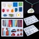 thumbnail image 3 of Juego de 94 moldes de silicona para manualidades, con cuentagotas, cierre para mezclar, accesorios para hacer joyas, herramientas, combinación geométrica de resina epoxi para manualidades, 3 of 5