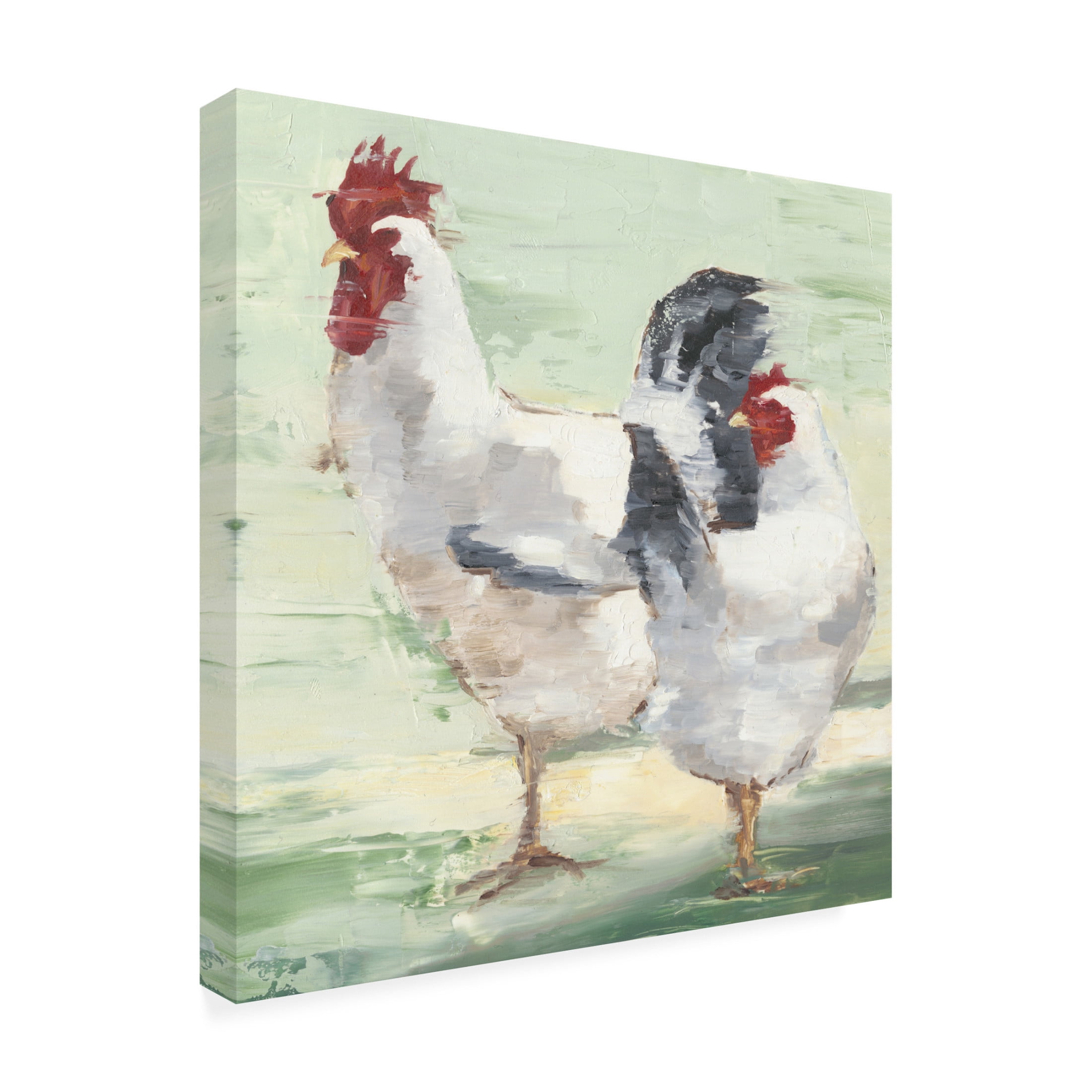 Canvas Wall Art - Ethan Harper 'Chicken Run II' Wall Art for Living Room, Bedroom, or Office Décor by Trademark Fine Art - 14 x 14 Inches