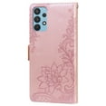 thumbnail image 6 of Nalacover Wallet For Samsung Galaxy A32 5G Case,Stylish Full Protection Embossed Lotus Pattern PU Leather Flip Kickstand Card Slots Shockproof Magnetic Cover with Wrist Strap.Rosegold, 6 of 6