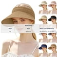 thumbnail image 3 of PRINxy Women's Roll-Up Wide Brim Straw Sun Visor Hat, Lightweight Portable UV Protection Hat for Summer Beach Hiking Activities Khaki, 3 of 7