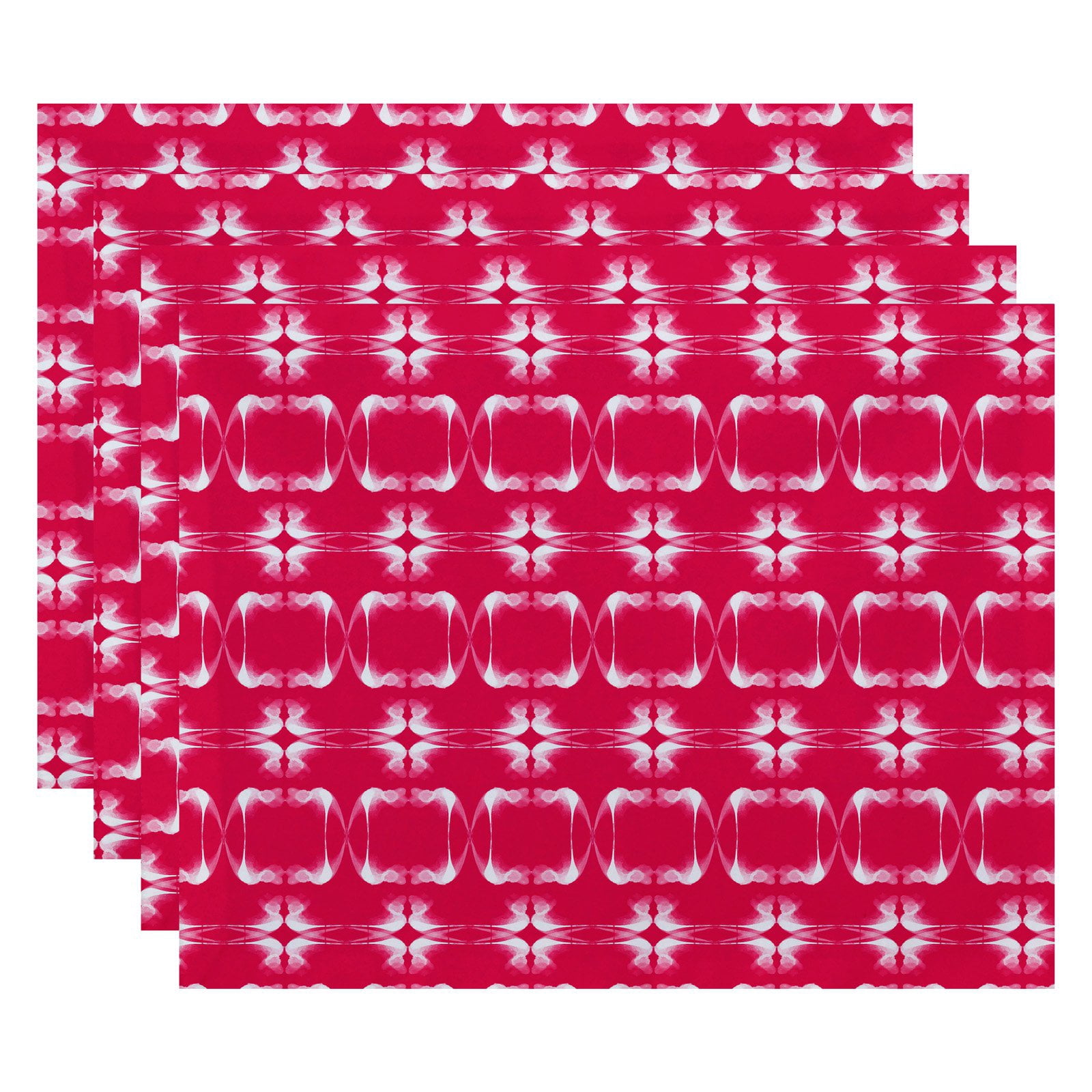 Simply Daisy 18" x 14" Summer Picnic Geometric Print Placemat, Set of 4