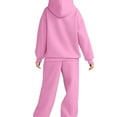 thumbnail image 4 of Women's Casual Hooded Sweatshirt and Wide-Leg Pants Tracksuit Set, for Winter Sports and Everyday Comfort,Pink,S, 4 of 6