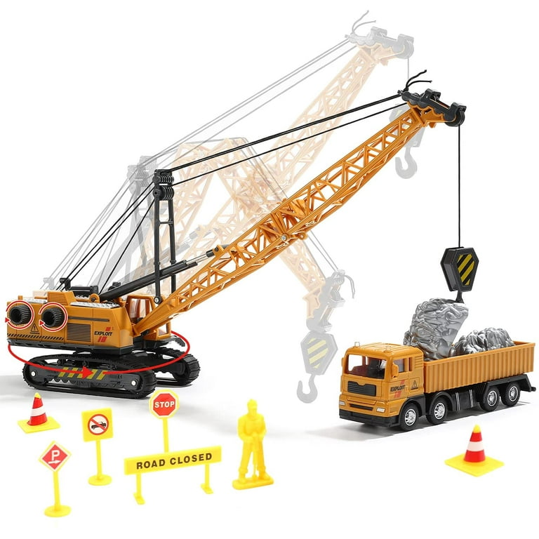 JoyStone Construction Vehicles Boys Toy Playsets, Crane Truck Excavator Crane  Dump Truck Toy Car Sets Gift for Kids Toddlers 