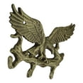 thumbnail image 2 of Cast Iron Rustic Gold American Patriotic Bald Eagle 3-Peg Coat Keys Wall Hooks, 2 of 9
