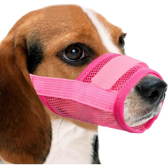 Minzimin 1Pack Nylon Mesh Breathable Dog Mouth Cover, Quick Fit Dog Muzzle with Adjustable Straps,Pet Mouth Cover, to Prevent Biting and Screaming to Prevent Accidental Eating