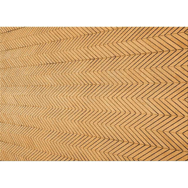 Ahgly Tapis Rectangulaire Lavable en Machine Intérieur Transitionnel Jaune Orange, 7 Pieds x 9 Pieds