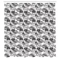 thumbnail image 3 of Ambesonne Floral Shower Curtain, Repeating Plants and Petals, 69"Wx84"L, Pale Taupe Charcoal Grey, 3 of 5