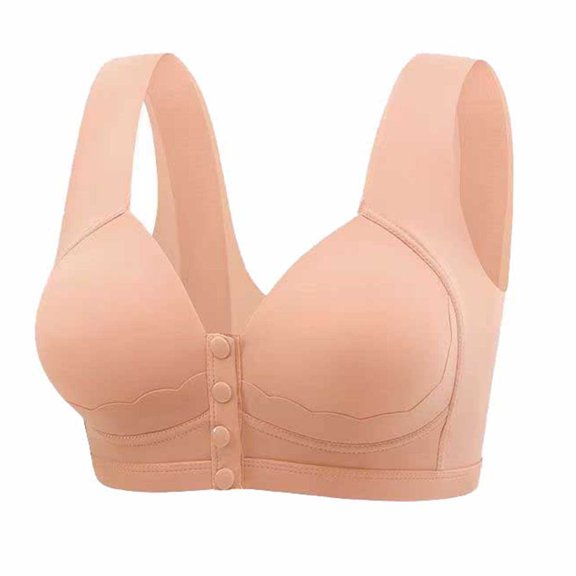 biudgviw Front Closure Bras for Women Seamless Wireless Comfort Full Coverage Bras Soft Solid No Underwire T-Shirts Bras