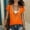 Orange, variant on Women's Mock Two-Piece V-Neck Short Sleeve T-Shirt – Layered Ruffle Neckline Solid Color Slim Fit Summer Blouse Navy,XXXL