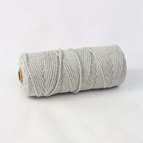ERDOUY Macrame Cord 2mm x 110yards Natural Macrame Cotton Rope Colored Macrame Rope Soft Cotton Cord Macrame Supplies Craft Rope Macrame Yarn for Plant Hanger Wall Hanger ，Light Grey