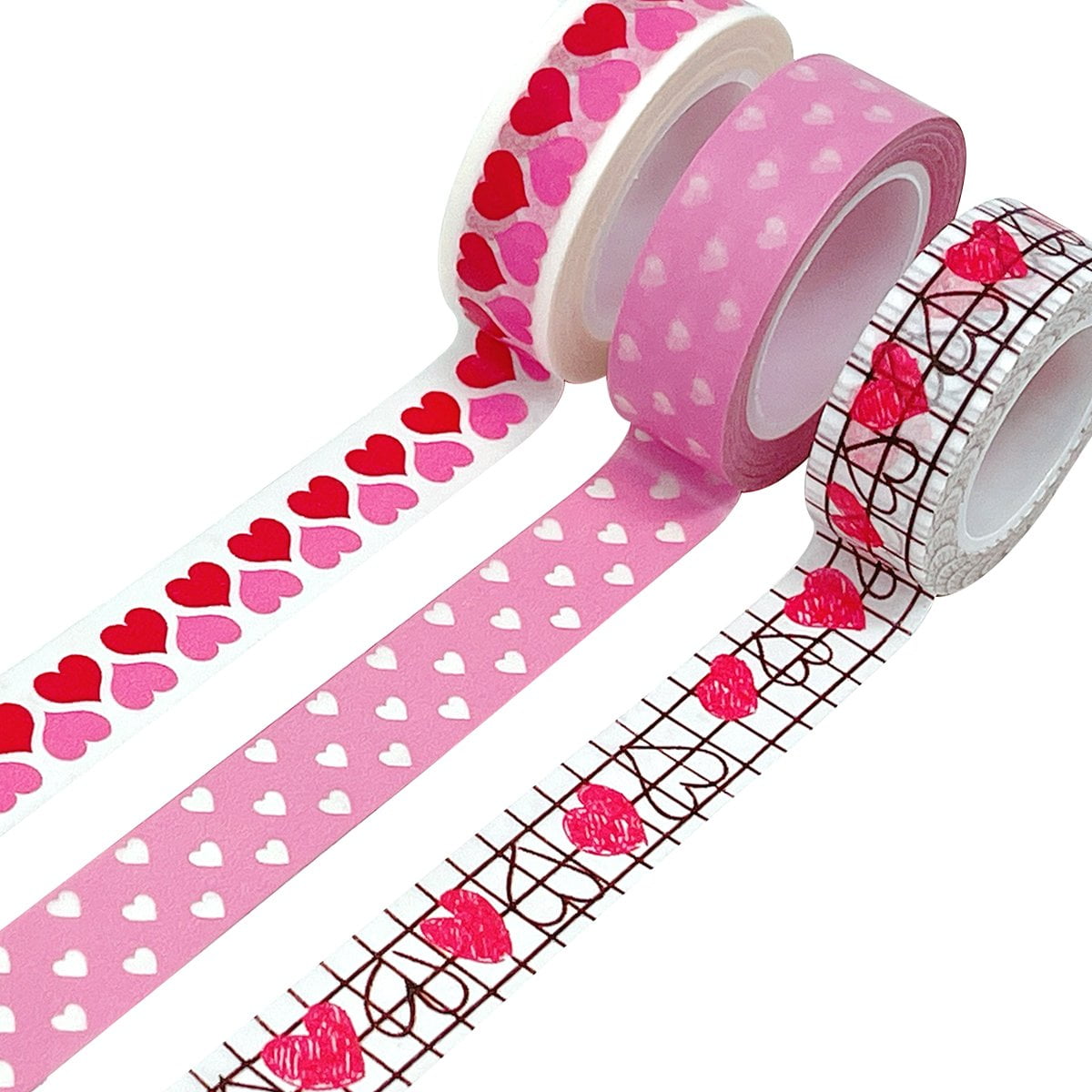 Whaline 12 Rolls Valentine's Day Washi Tape Purple Pink Decorative Paper  Sticker Heart Star Stripe Dots XOXO Print Washi Masking Tape for Wedding
