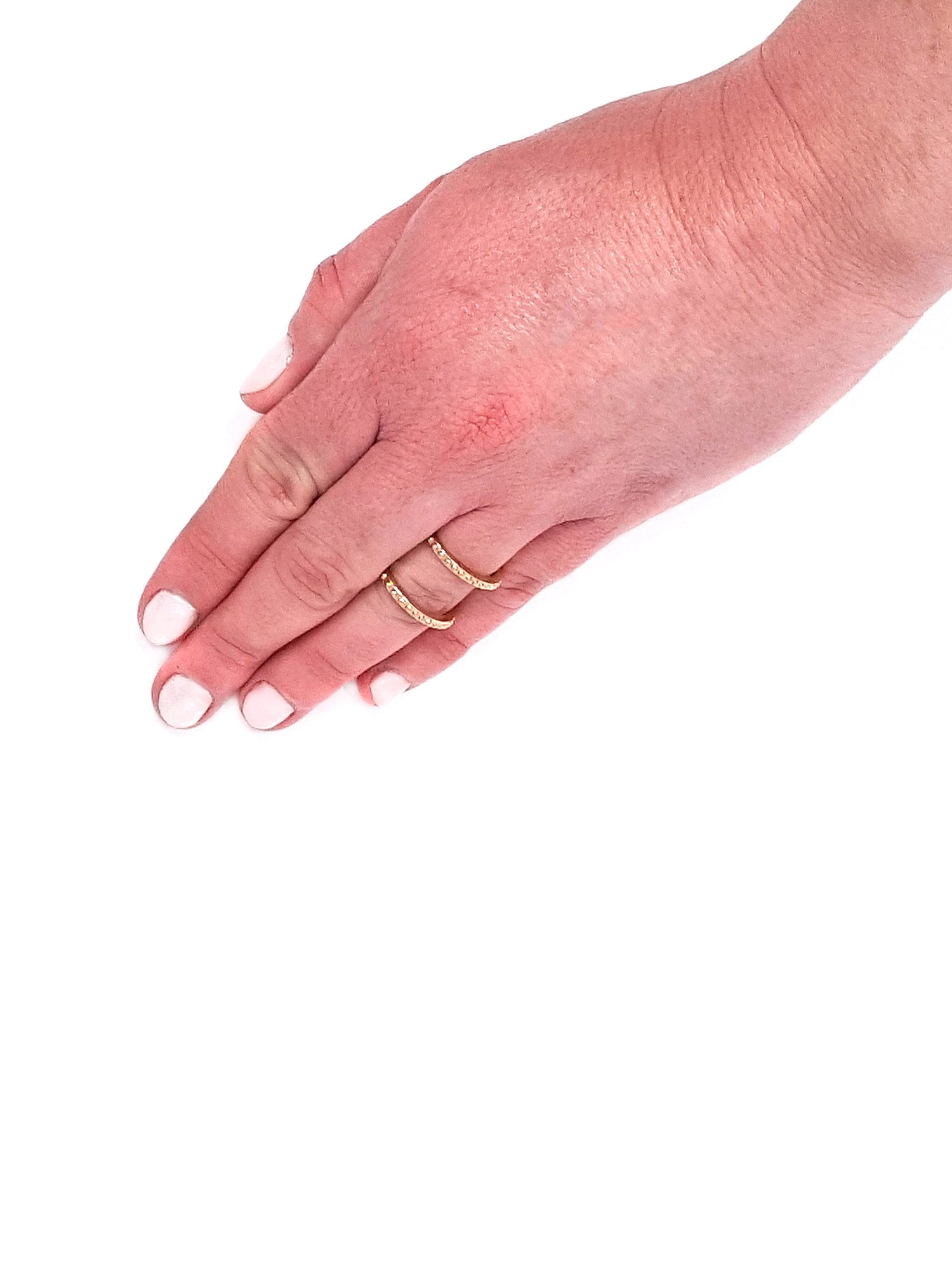 ELYA Jewelry Women's Polished Studded Edges Rose Gold Open Cuff Ring