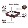 thumbnail image 6 of Decozen Napkin Holder in Solid Wood Brown Finish with Metal ornament in Gold finish, 6 of 9