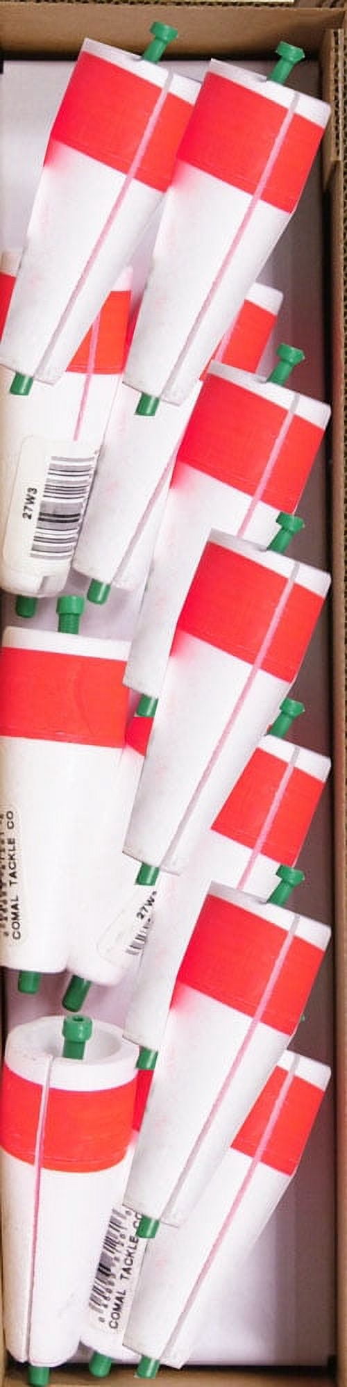 (4 pack) Comal Weighted Popping Fishing Float, Red/White, 3-inch