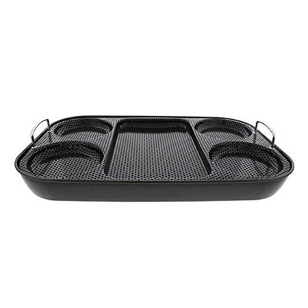Outdoor Serving Tray Yukon Glory 4 in 1 Stainless Steel Grill Basket / Serving Tray - Multipurpose Grilling, Outdoor Cooking and BBQ Accessory ()