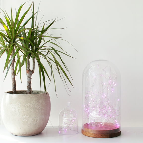 Perfect Holiday 30 Pink LED Battery Operated Copper Fairy String Light, 9ft length, for Indoor Home Decoration