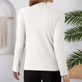 thumbnail image 4 of EDFBUYKRS Women's Plus Size Tie Front Blouse with Long Sleeves, Sizes L, 4 of 5