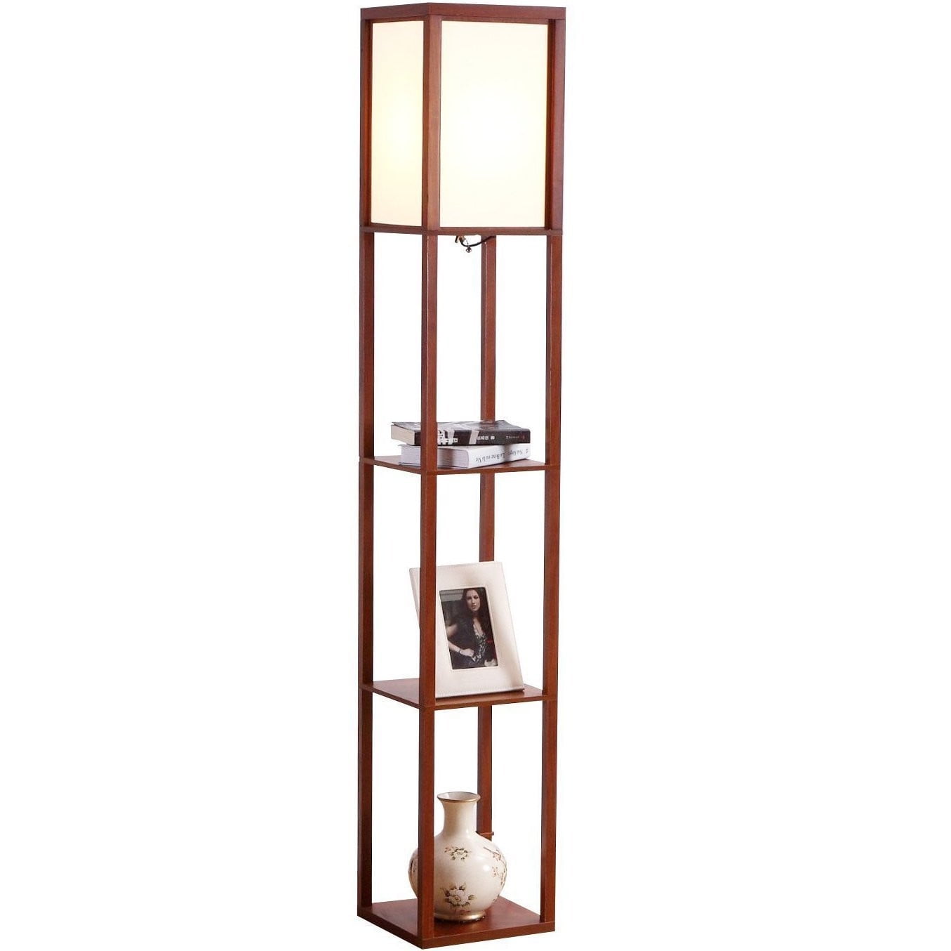 Brightech Maxwell Shelf Floor Lamp Modern Mood Lighting For Your Brightech Maxwell Shelf Floor Lamp Modern Mood Lighting For Your Living Room And Bedroom Shade Diffused Light Source In A Natural Wood Frame With