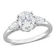 thumbnail image 1 of 1.75 Carat (ctw) Lab-Created Three-Stone Moissanite Engagement Ring in Sterling Silver, 1 of 4