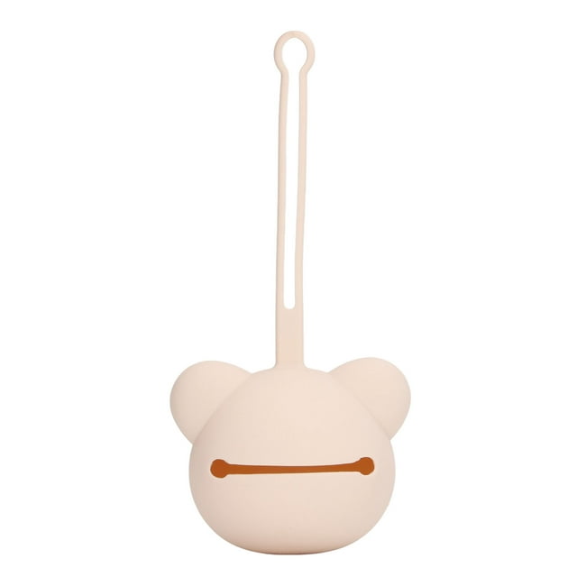 Estuche de silicona para chupete, bolsa de viaje, accesorios para recién nacidos, niños y niñas, forma de oso, color té con leche