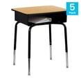 thumbnail image 2 of Flash Furniture Billie 24"W Student Desk with Open Front Metal Book Box Natural 5 Pack (5FDDESK), 2 of 8