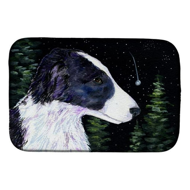 Carolines Treasures SS8490DDM Natte de Séchage de Plat de Collie de Nuit Étoilée