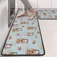thumbnail image 2 of Kitchen Rugs Sets Of 2,Lightblue Highland Cow Flower Bucket Pattern Anti Fatigue Kitchen Mat Rugs Non Slip Washable,Decorative Kitchen Floor Mats for Kitchen,Sink,Laundry,17"x47"+17"x47", 2 of 5