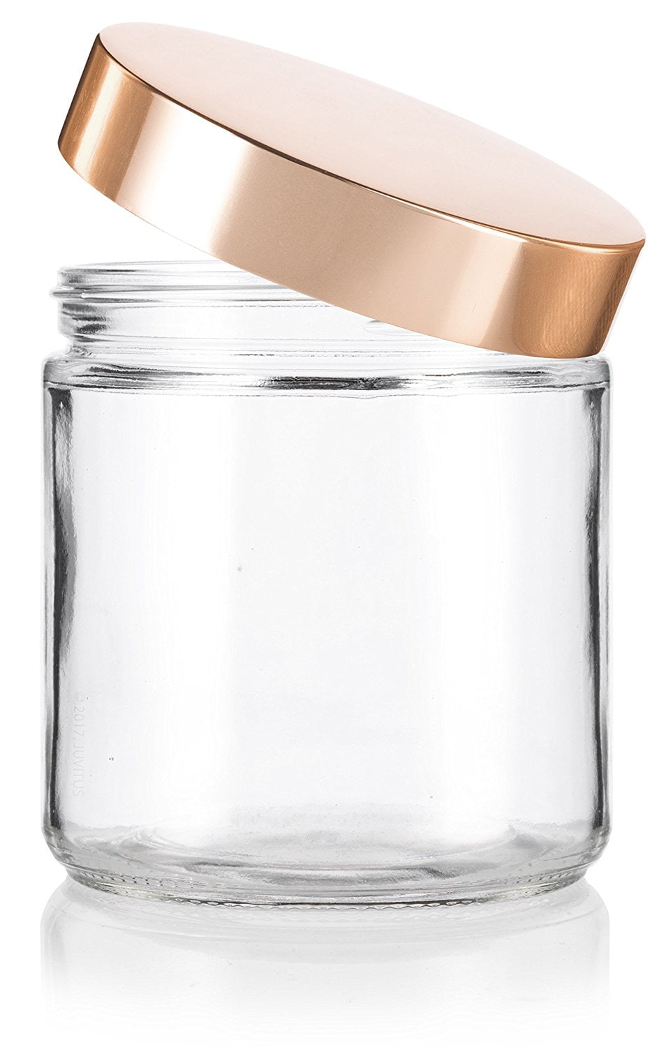 Download Large Clear Thick Glass Straight Sided Jar With Gold Metal Overshell Lid 16 Oz 480 Ml 2 Pack Spatulas And Labels Walmart Com Walmart Com