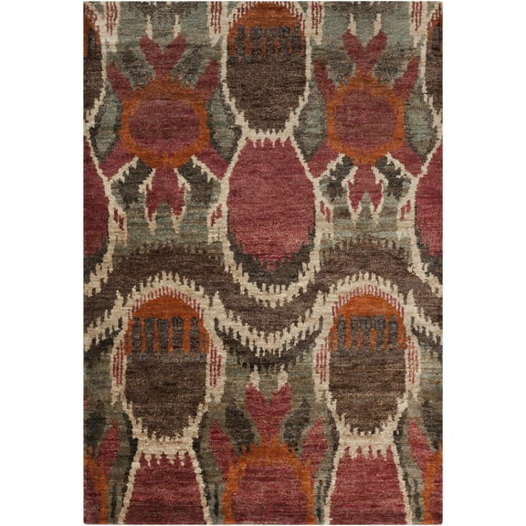 Hauteloom Scotia Jute Living Room, Bedroom Area Rug - Bohemian/Global - Dark Brown, Cream, Peach - 2' x 3'