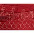 thumbnail image 4 of Hong and Arts Inc. Marina Decoration Embroidered Stitching Coverlet Bedspread Ultra Soft Solid Summer Quilt Set, Floral Pattern Red - Queen, 4 of 5