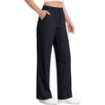 thumbnail image 2 of YuXingFu Womens Capri Pants for Women Petite Loose Dress Pants Utra-Low Ankle - Pocket Casual Black S, 2 of 8