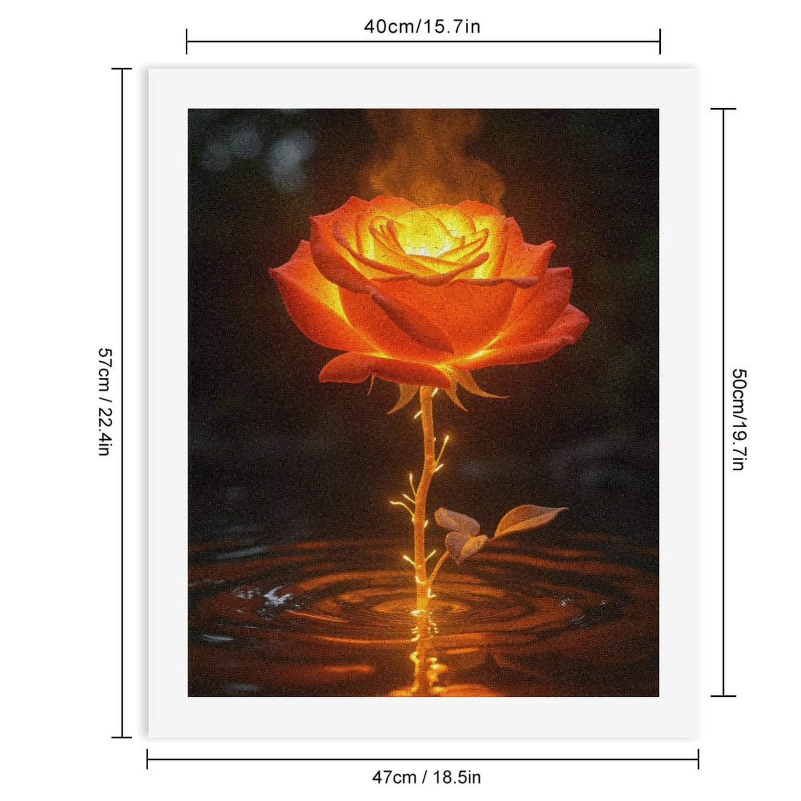 Paint by Numbers Kit for Adults, Fiery Rose Reflection Water Art Paint by Numbers, Easy Paint by Numbers Kit for Adults Beginner, DIY Adult Paint by Number Kits on Canvas, Home Decor