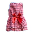 thumbnail image 2 of Walbest Dog Dress Plaid Dog Dress with Bow XSmall Dog Clothing Dog Cat Summer Pink Red Clothes for Small Medium and Large Dogs Girl XS-L, 2 of 7