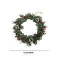 thumbnail image 3 of EWASWON Christmas Red 12 Inch Artificial Christmas Wreath with Cranberry Berries & Pine Cones - Easy to Hang, Indoor Outdoor Front Door Holiday Decoration, 3 of 6