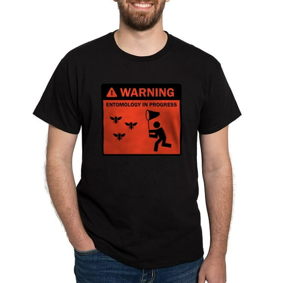 CafePress - Warning Entomology In Progr Dark T Shirt - Men's Classic Graphic Cotton T-Shirt