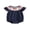 Blue, variant on Newborn Baby Girl 4th of July Outfit Smocked Bubble Romper Patriotic Independent Day Summer Clothes Casual Plaid Print Flag Embroidery Fly Sleeves Bodysuit Jumpsuit