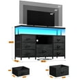 thumbnail image 7 of EnHomee Dresser for Bedroom 55" TV Stand with LED Lights & Charging Station 7 Drawers Dresser Chest of Drawers with Entertainment Center,Black, 7 of 7