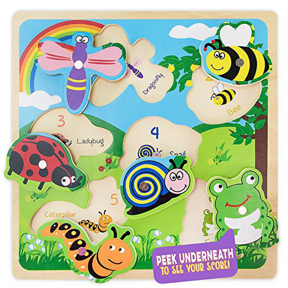Imagination Generation Lift & Look Magnetic Bug Catcher Wooden Dexterity Fishing Game - image 3 of 8