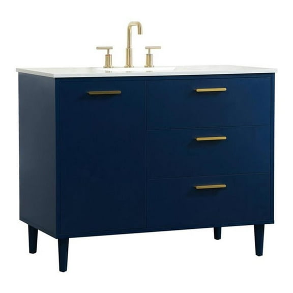 42 inch bathroom vanity in Blue