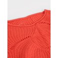 thumbnail image 4 of Fashionable Women Solid Cutout Knit Sweater - Irregular Hem Long Sleeve Pullover, 4 of 11