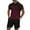 Wine, variant on GERsome Men's 2 Piece Lounge Sets Short Sleeve Button Down Shirts and Shorts Summer Color Block V Neck Tracksuits S-3XL