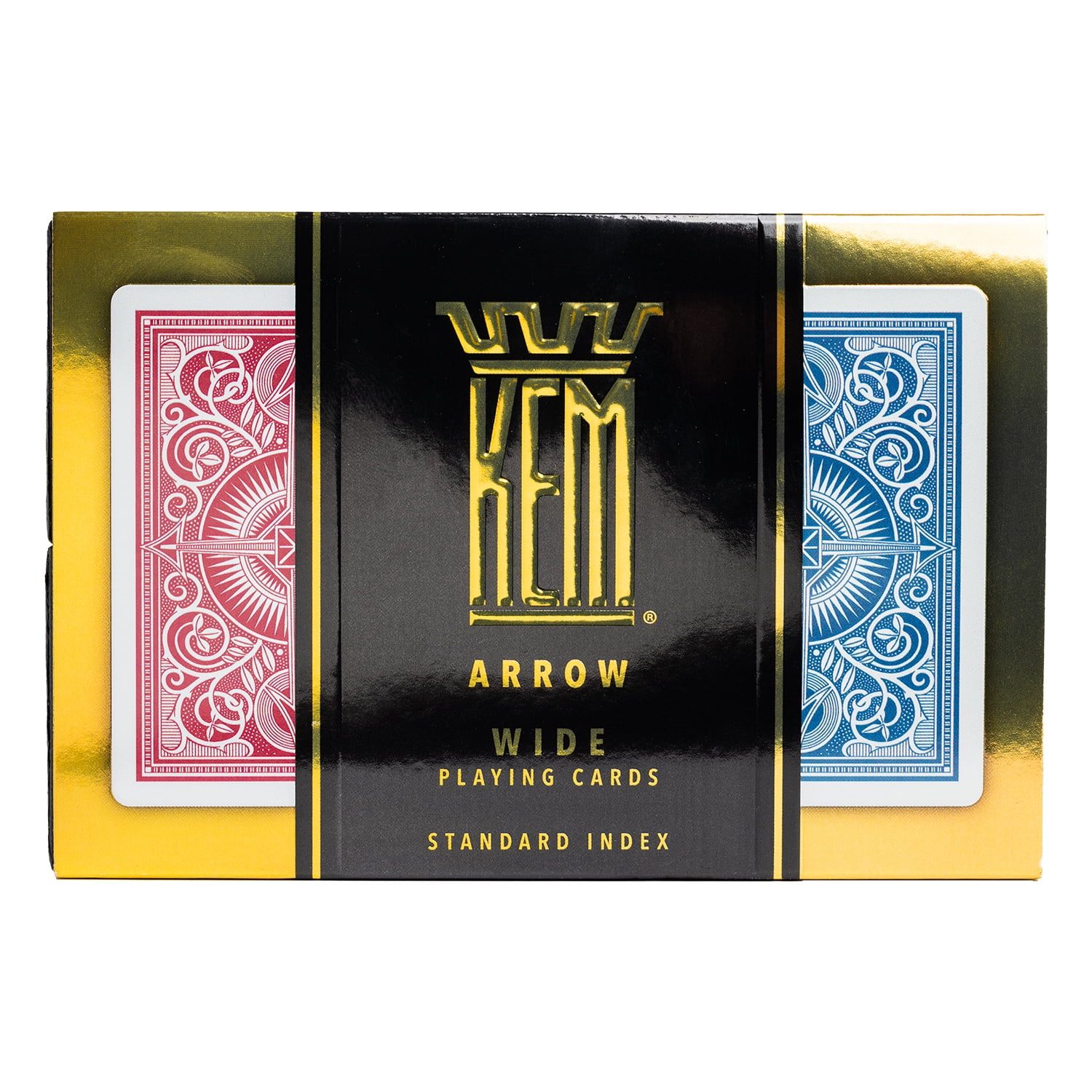 KEM Arrow Red and Blue Plastic Playing Cards, Standard Index, Poker Size, Premium Playing Cards, Casino Grade Poker Playing Cards, 2 Decks of Cards