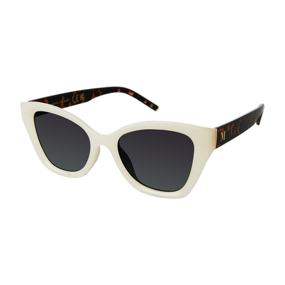 Martha Stewart Women's MS214 Vintage UVA and UVB Protective Cat Eye Fashion Sunglasses, 52mm