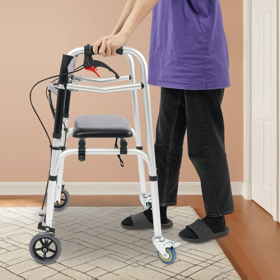 Height Adjustable Walker, Folding Walker, Foldable and Lockable Walker For The Elderly, Pregnant Women, Arthritis Sufferers