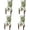 White/Green, variant on Set of 4 Dining Chair Covers, Stretch Spandex Dining Room Protector Slipcovers (Style 55, Green Leaves)