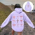 thumbnail image 2 of Women's Hoodies & Sweatshirts Word Graphic Sweatshirts Preppy Long Sleeve Hoodie Tops for Women Casual Style, 2 of 7