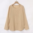 thumbnail image 6 of Mens T-Shirts Casual Solid Color Round Neck Long Sleeve Daily-Wear, 6 of 8