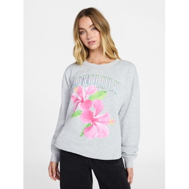No Boundaries Graphic Crewneck Sweatshirt, Women's and Women's Plus Sizes XXS-4X